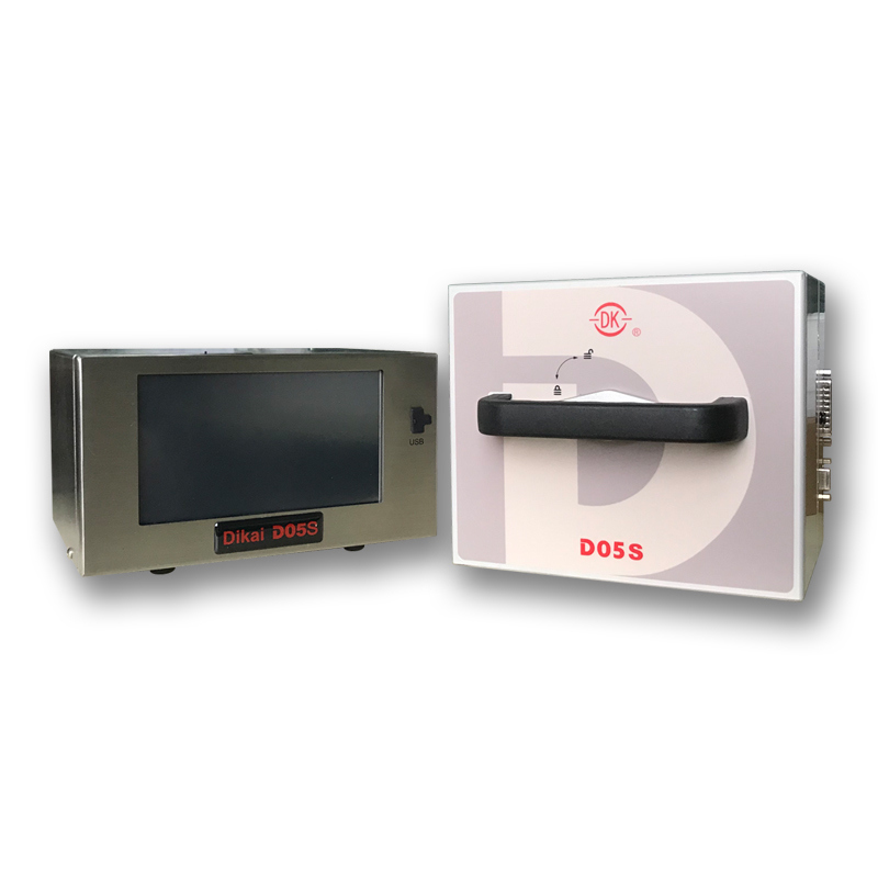 DIKAI D05S Overprinter de transferência térmica de 53 mm com fonte de alimentação AC100-240V Fornecimento de ar de 6 bar e máquina de codificação inteligente de área de impressão de 53x70 mm