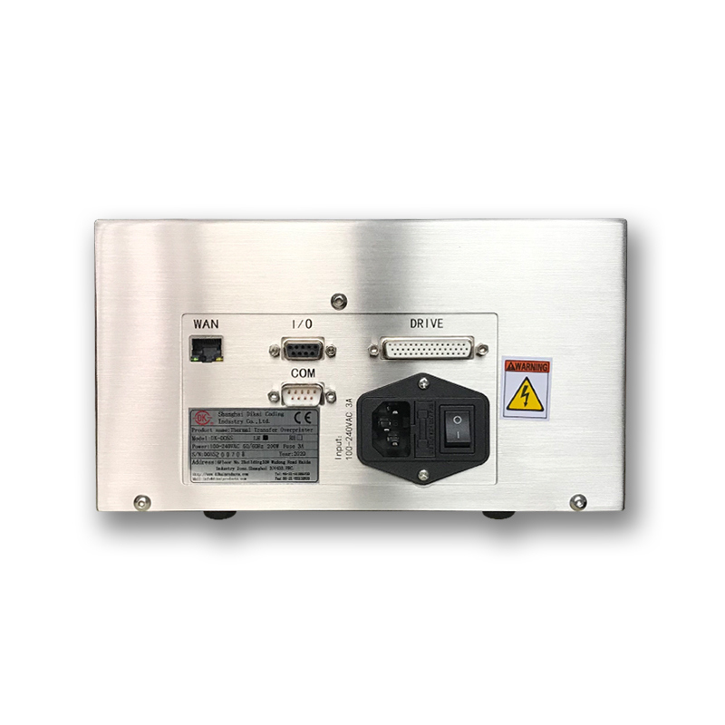 Dikai D05S Overprinter automático de transferência térmica com cabeça de impressão de 53 mm e longa vida útil para impressão de data e código de barras